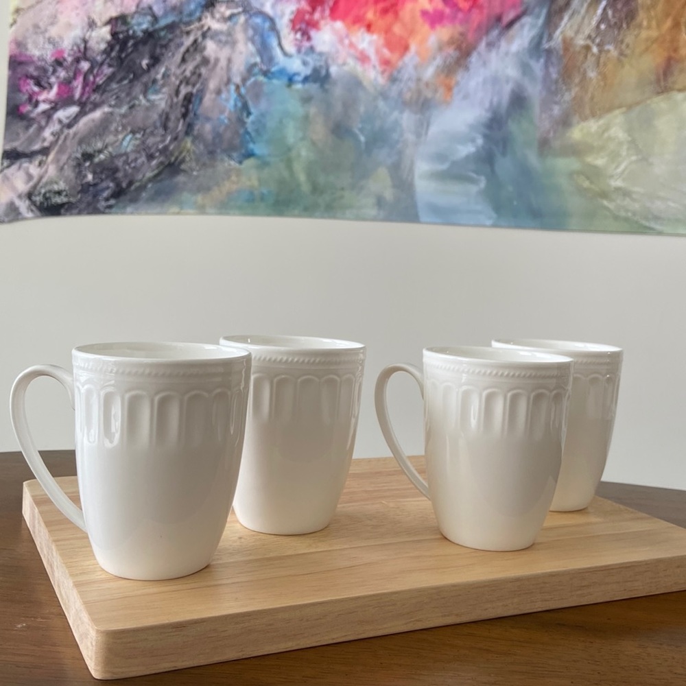 Set of 4 bone china mugs